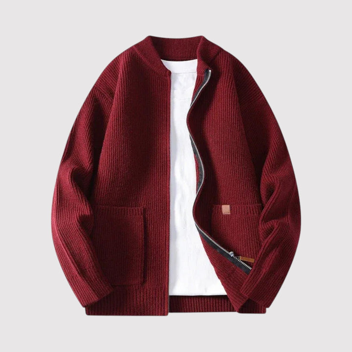MATHEW | エレガントなリブ編みのメンズジャケット