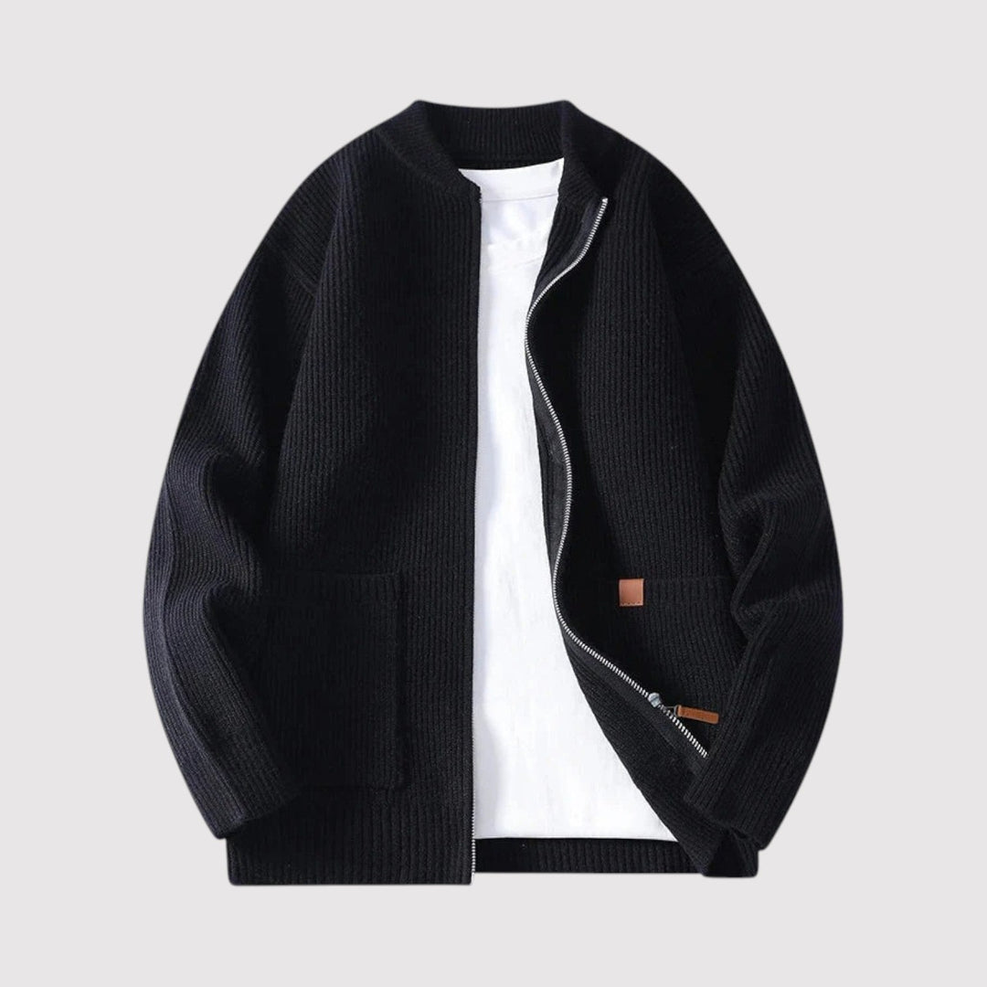 MATHEW | エレガントなリブ編みのメンズジャケット