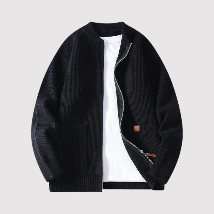 MATHEW | エレガントなリブ編みのメンズジャケット