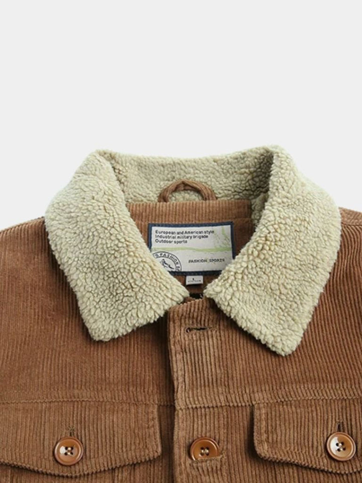 レヴィアン - ヴィンテージ風ミニマリストコーデュロイジャケット